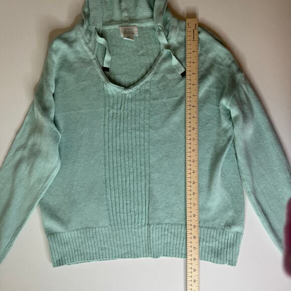 Sigrid Olsen Womens Linen Knit Pullover Hoodie Sz S Coastal Beachy Vacation‎ - Picture 7 of 9